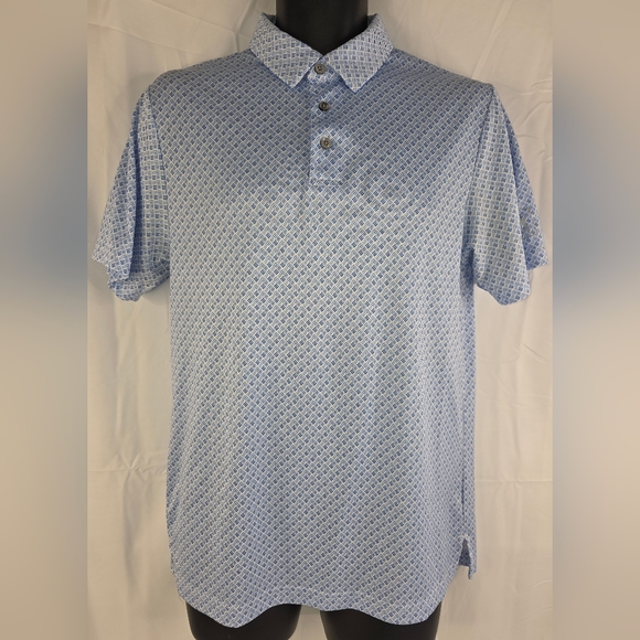 PGA Tour Other - PGA Tour Pro Series Men's Blue Patterned Polo Shirt Golf Size Medium F-2062